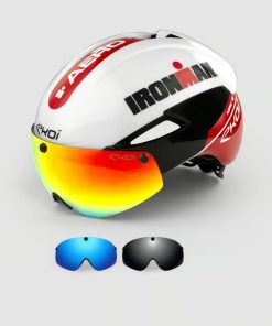 Mũ Bảo Hiểm Xe Đạp EKOI IRONMAN AERO16 Màu Trắng Đỏ